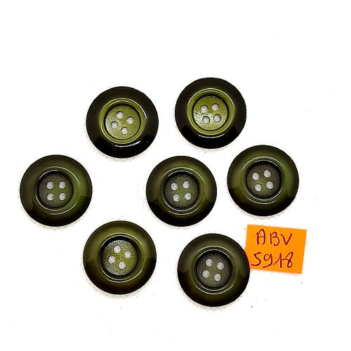 7 boutons en résine vert - 22mm - abv5918