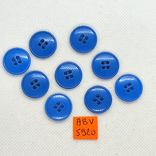 9 boutons en résine bleu - 18mm - abv5920