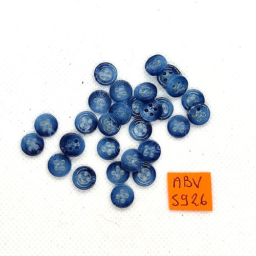 29 boutons en résine bleu - 9mm - abv5926
