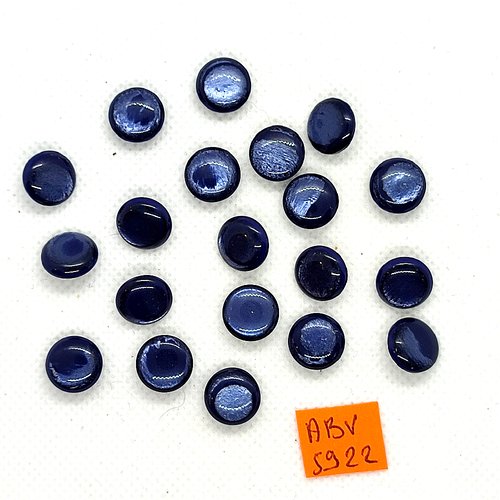 20 boutons en résine bleu - 11mm - abv5922