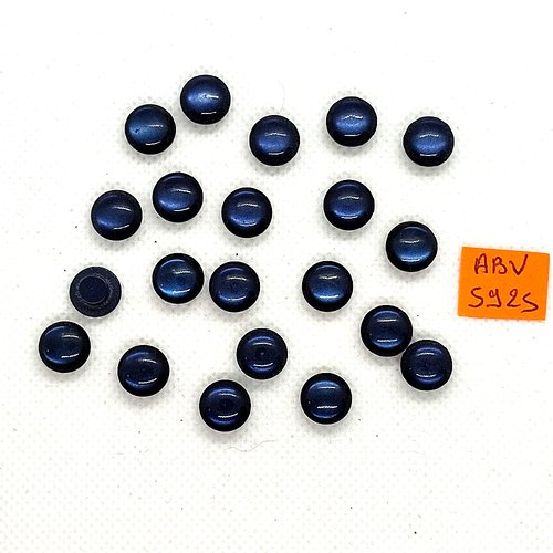21 boutons en résine bleu foncé - 10mm - abv5925