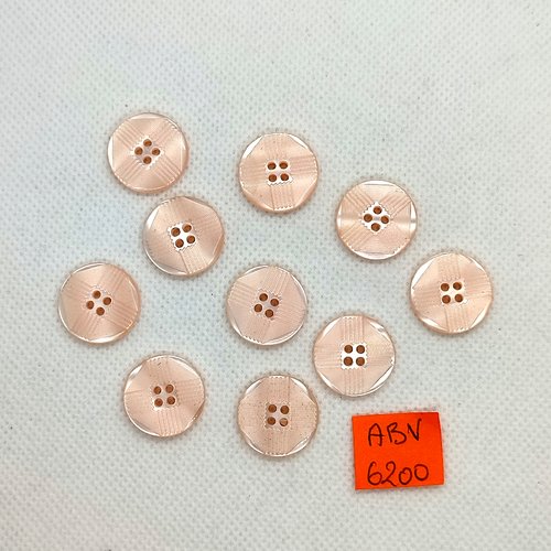 10 boutons en résine rose - 17mm - abv6200