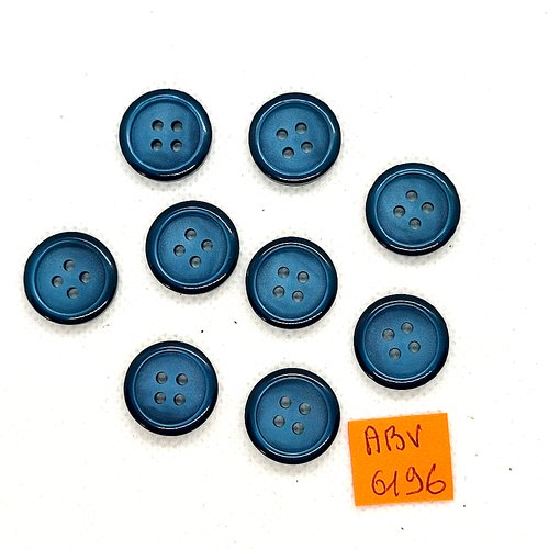 9 boutons en résine bleu - 18mm - abv6196