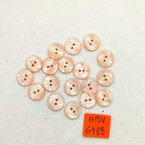 18 boutons en résine rose pale - 11mm - abv6188