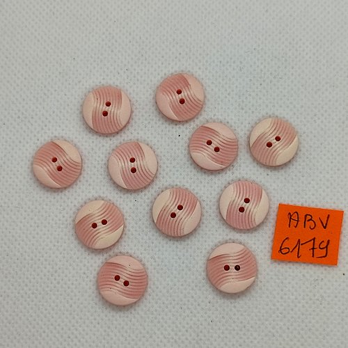 11 boutons en résine rose - 15mm - abv6179