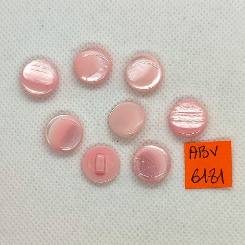 8 boutons en résine rose - 13mm - abv6181