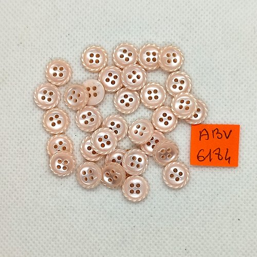 30 boutons en résine rose clair - 10mm - abv6184