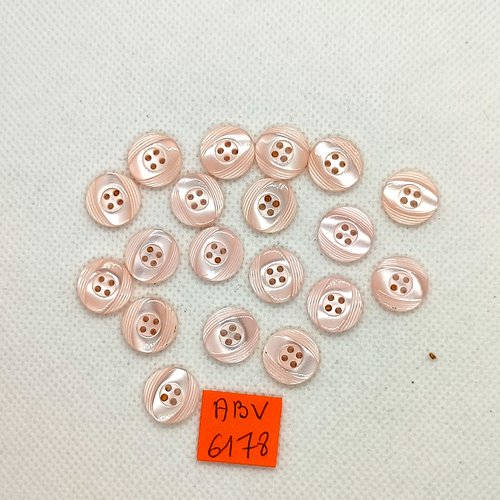 19 boutons en résine rose - 12mm - abv6178
