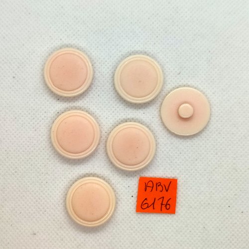 6 boutons en résine rose - 22mm - abv6176