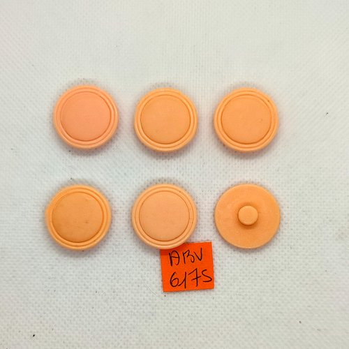 6 boutons en résine rose/orange - 22mm - abv6175