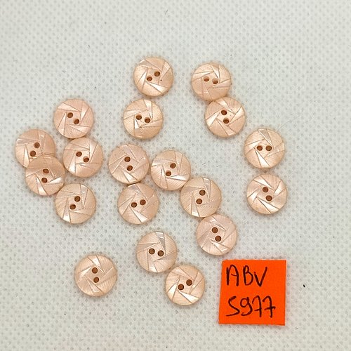 19 boutons en résine rose - 10mm - abv5977