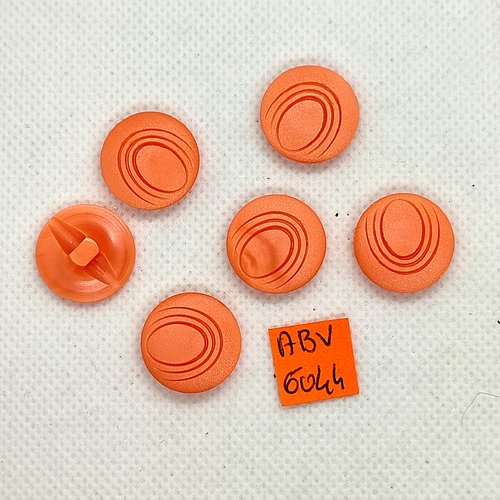 6 boutons en résine orange - 17mm - abv6044
