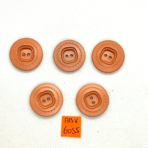 5 boutons en résine vieux rose - 26mm - abv6055