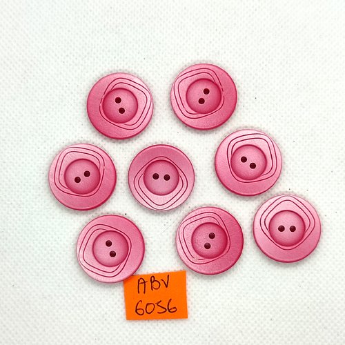 8 boutons en résine rose - 22mm - abv6056