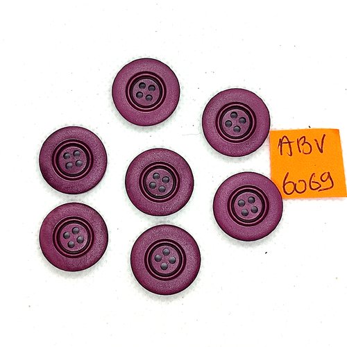 7 boutons en résine violet - 17mm - abv6069