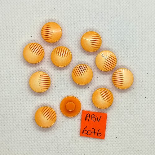 11 boutons en résine orange - 14mm - abv6076
