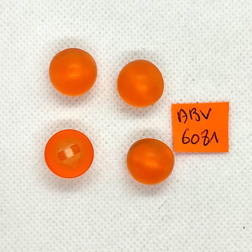 4 boutons en résine orange - 15mm - abv6081