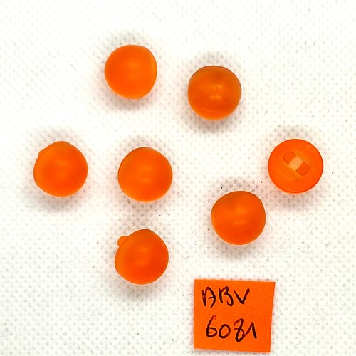 7 boutons en résine orange - 12mm - abv6081
