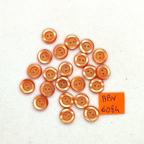 23 boutons en résine orange - 11mm - abv6084