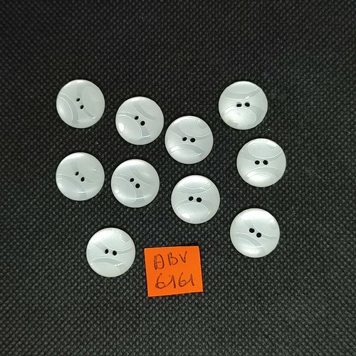 10 boutons en résine blanc cassé - 15mm - abv6161