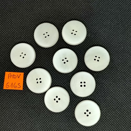 9 boutons en résine ivoire - 22mm - abv6165