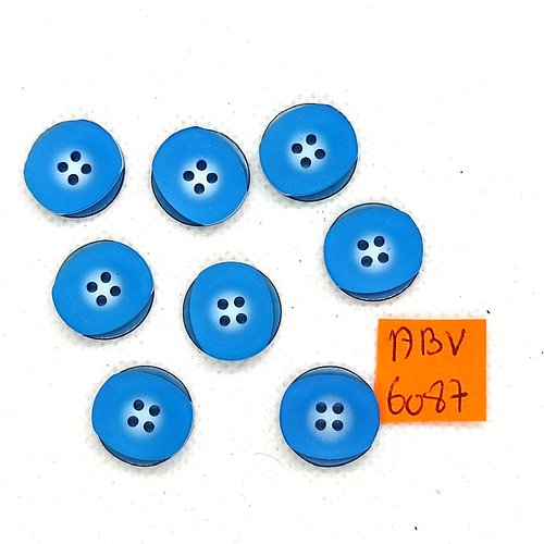 8 boutons en résine bleu - 15mm - abv6087