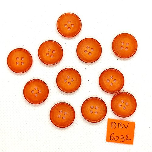 11 boutons en résine orange- 17mm - abv6092