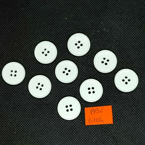 9 boutons en résine blanc - 20mm - abv6104