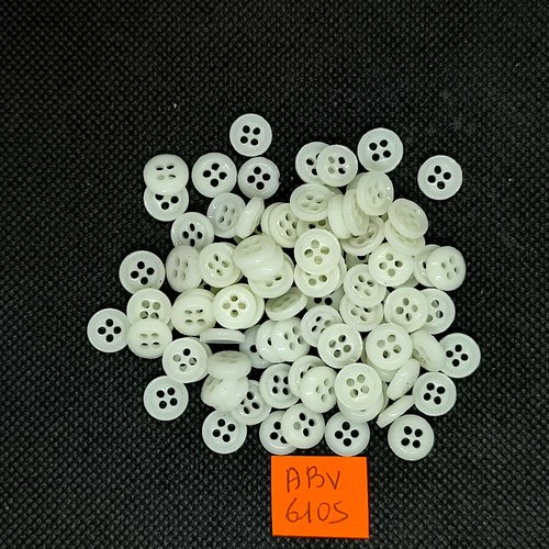 50 boutons en résine blanc cassé - 9mm - abv6105