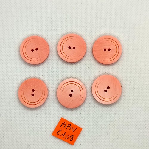 6 boutons en résine rose - 23mm - abv6108