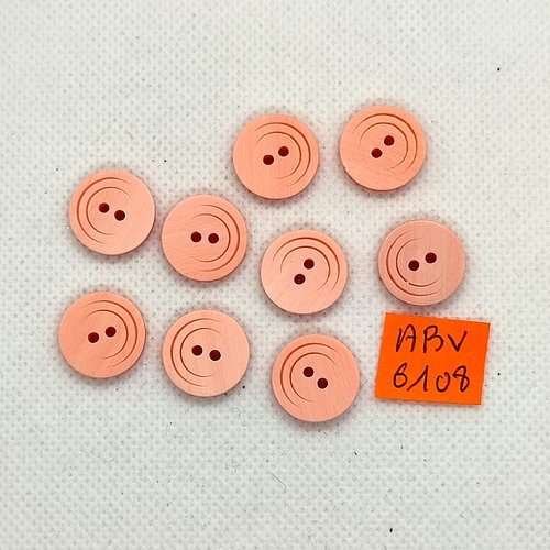 9 boutons en résine rose - 15mm - abv6108