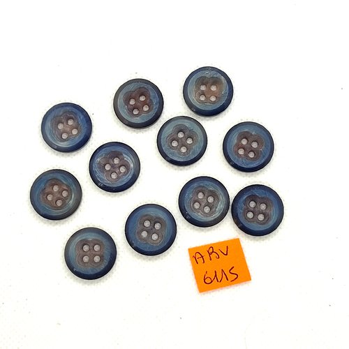 11 boutons en résine gris et bleu - 18mm - abv6115