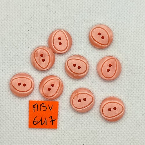 9 boutons en résine rose - 15mm - abv6117