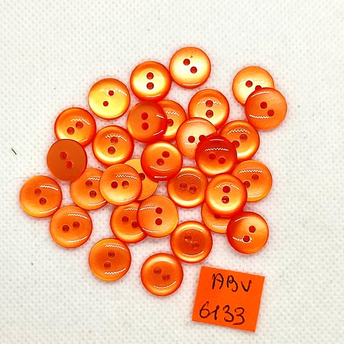 30 boutons en résine orange - 12mm - abv6133