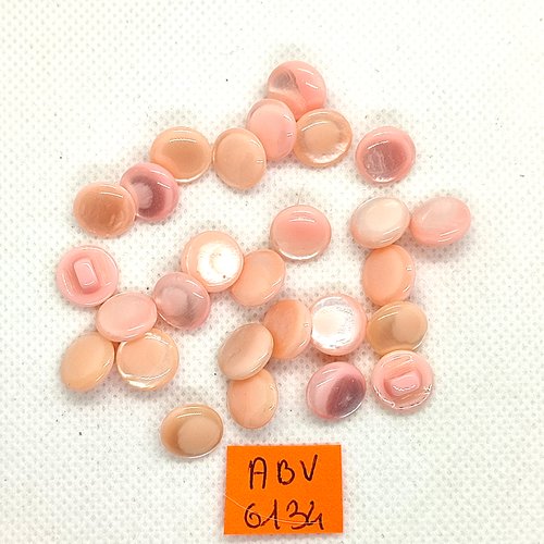 27 boutons en résine rose pale/saumon - 11mm - abv6134