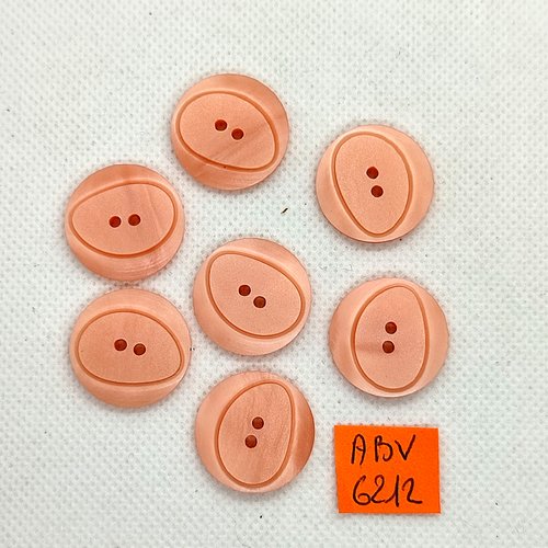 7 boutons en résine rose - 22mm - abv6212