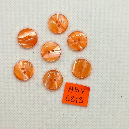 7 boutons en résine orange - 15mm - abv6213