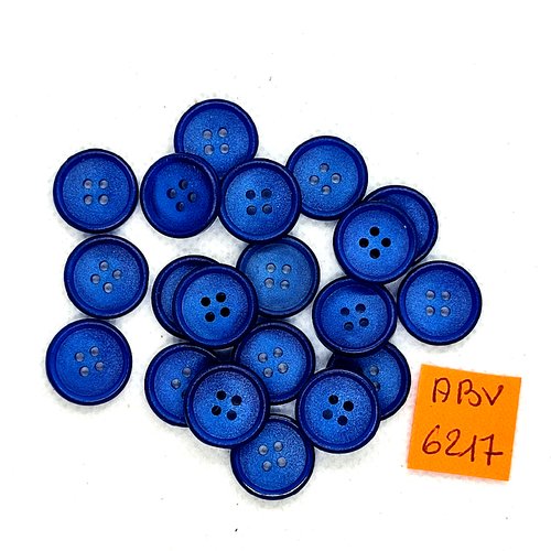 20 boutons en résine bleu foncé - 14mm - abv6217