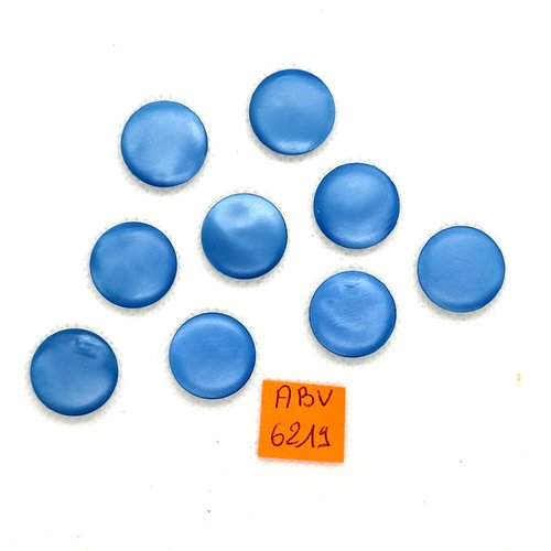 9 boutons en résine bleu - 18mm - abv6219