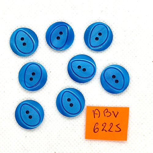 8 boutons en résine bleu - 15mm - abv6225