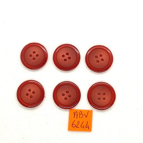 6 boutons en résine marron clair - 22mm - abv6244