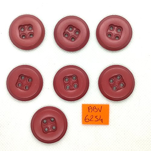 7 boutons en résine vieux rose foncé - 27mm - abv6254