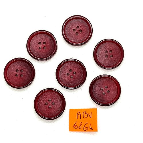 7 boutons en résine marron - 22mm - abv6264