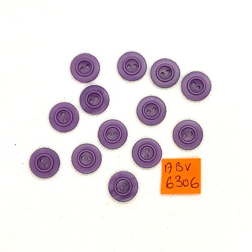 13 boutons en résine violet - 13mm - abv6306