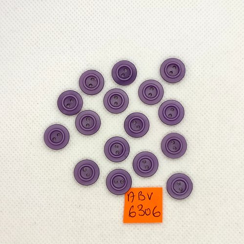 15 boutons en résine violet - 12mm - abv6306