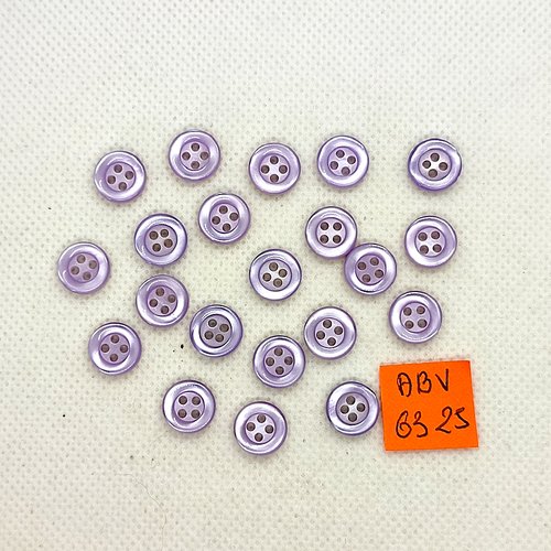 21 boutons en résine mauve - 10mm - abv6325