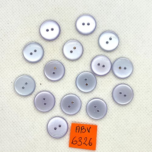 15 boutons en résine bleu clair - 14mm - abv6326
