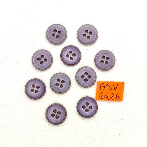 10 boutons en résine mauve - 14mm - abv6426