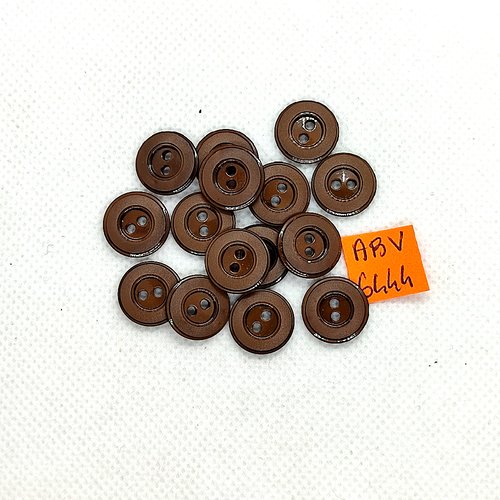 15 boutons en résine marron - 13mm - abv6444