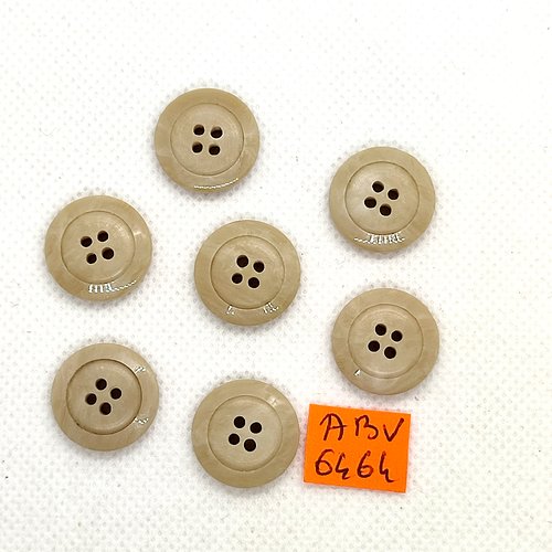 7 boutons en résine gris/beige - 18mm - abv6464